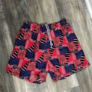 Vintage Hobie Bandana Print Swim Trunks